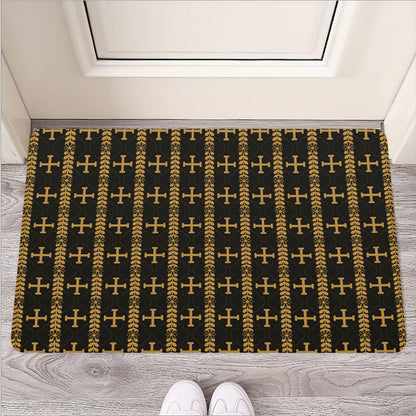 Vintage Orthodox Pattern Print Rubber Doormat