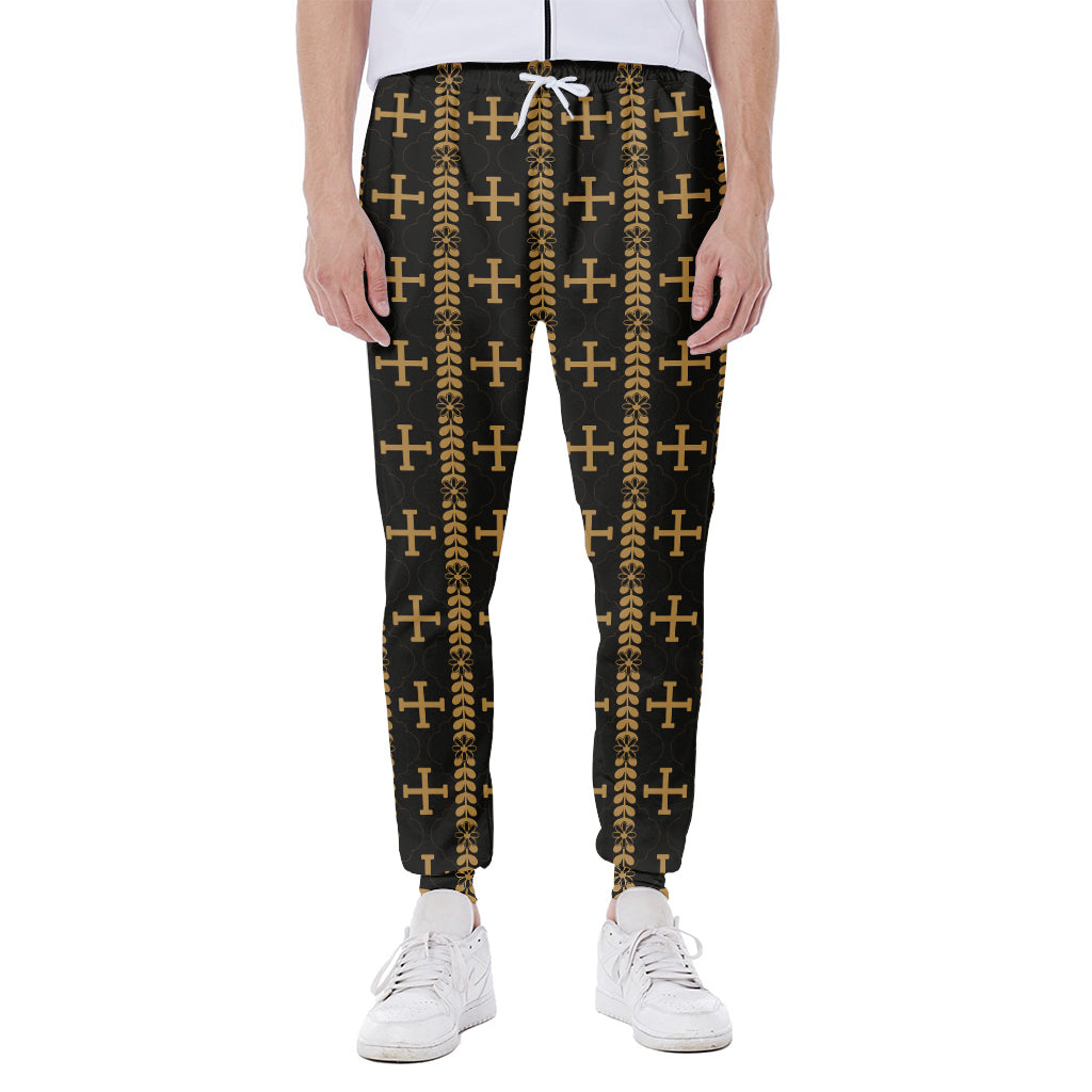 Vintage Orthodox Pattern Print Scuba Joggers
