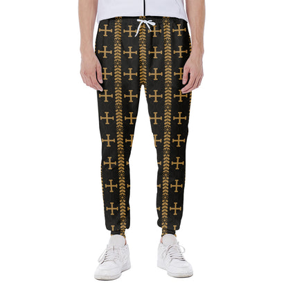 Vintage Orthodox Pattern Print Scuba Joggers