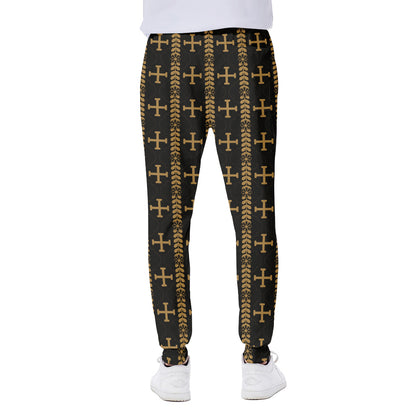 Vintage Orthodox Pattern Print Scuba Joggers