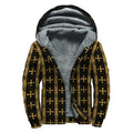 Vintage Orthodox Pattern Print Sherpa Lined Zip Up Hoodie