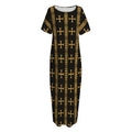 Vintage Orthodox Pattern Print Short Sleeve Long Nightdress