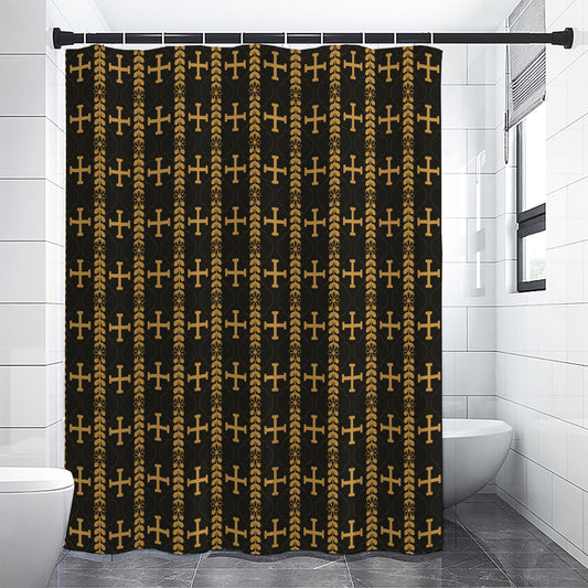 Vintage Orthodox Pattern Print Shower Curtain