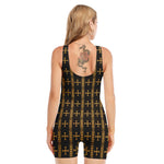 Vintage Orthodox Pattern Print Sleeveless One Piece Swimsuit