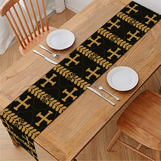 Vintage Orthodox Pattern Print Table Runner