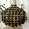 Vintage Orthodox Pattern Print Waterproof Round Tablecloth