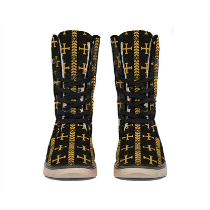 Vintage Orthodox Pattern Print Winter Boots
