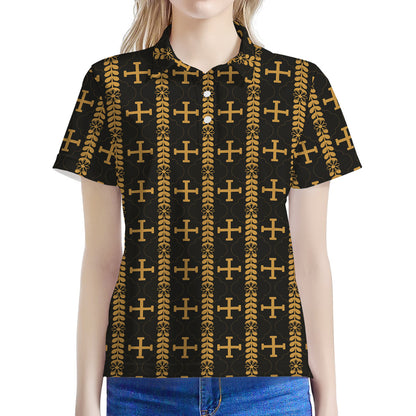 Vintage Orthodox Pattern Print Women's Polo Shirt