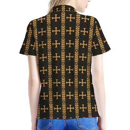 Vintage Orthodox Pattern Print Women's Polo Shirt