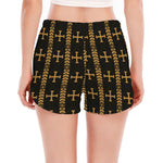 Vintage Orthodox Pattern Print Women's Split Running Shorts