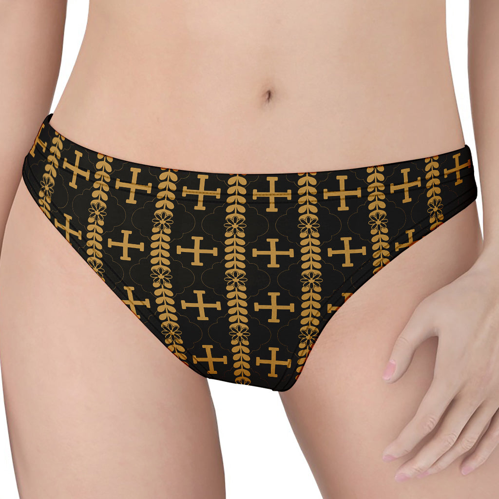 Vintage Orthodox Pattern Print Women's Thong