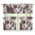Vintage Paisley Pattern Print 3 Piece Kitchen Curtains