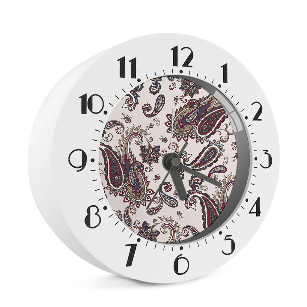 Vintage Paisley Pattern Print Alarm Clock