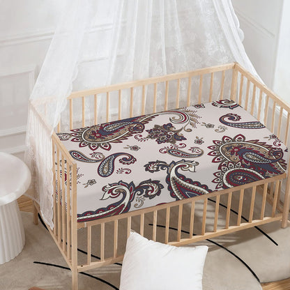 Vintage Paisley Pattern Print Baby Crib Sheet