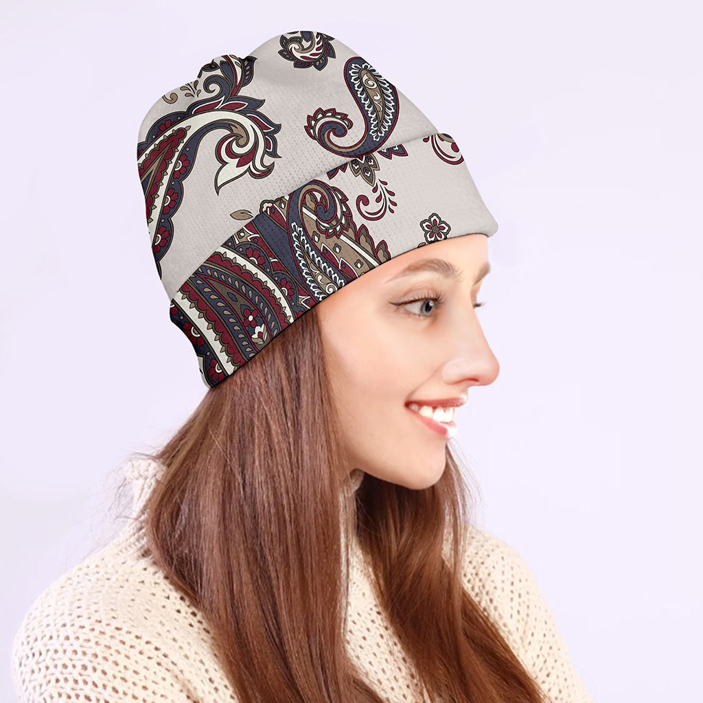 Vintage Paisley Pattern Print Beanie