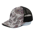 Vintage Paisley Pattern Print Black Mesh Trucker Cap