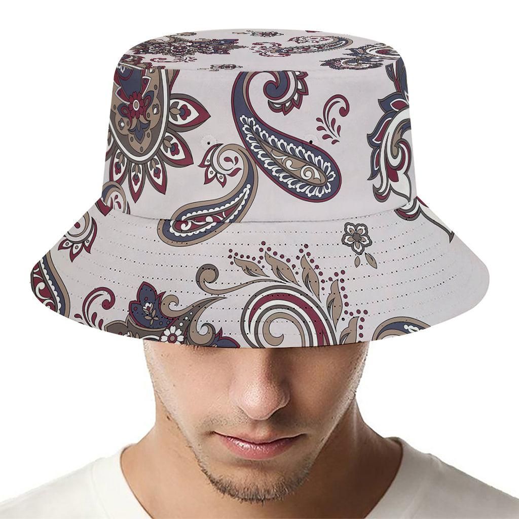 Vintage Paisley Pattern Print Bucket Hat