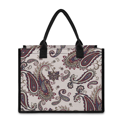 Vintage Paisley Pattern Print Canvas Tote Bag