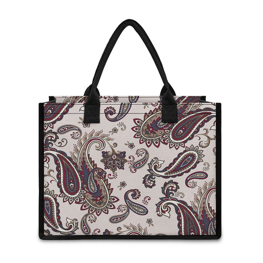 Vintage Paisley Pattern Print Canvas Tote Bag