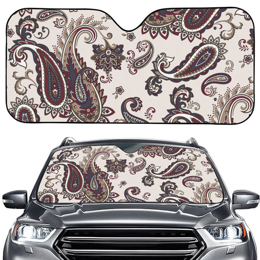 Vintage Paisley Pattern Print Car Windshield Sun Shade