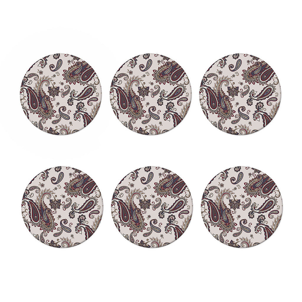 Vintage Paisley Pattern Print Coaster Set