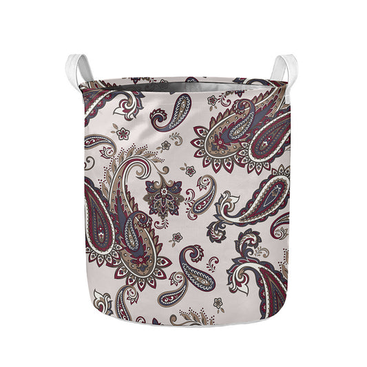 Vintage Paisley Pattern Print Collapsible Laundry Basket
