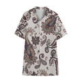 Vintage Paisley Pattern Print Cotton Hawaiian Shirt
