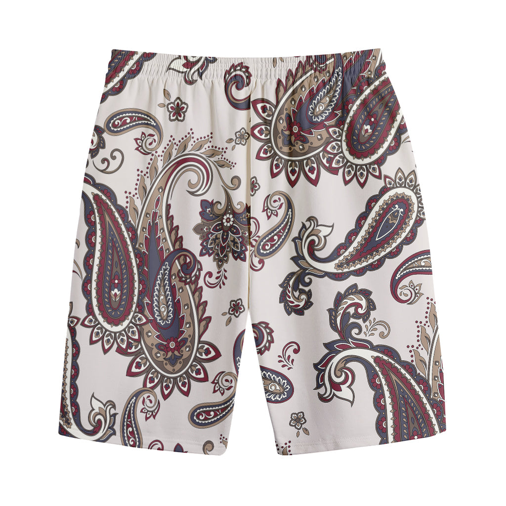 Vintage Paisley Pattern Print Cotton Shorts