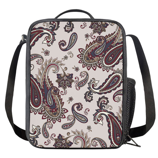 Vintage Paisley Pattern Print Crossbody Lunch Bag