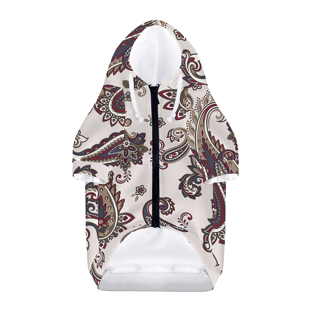 Vintage Paisley Pattern Print Dog Zip Up Hoodie