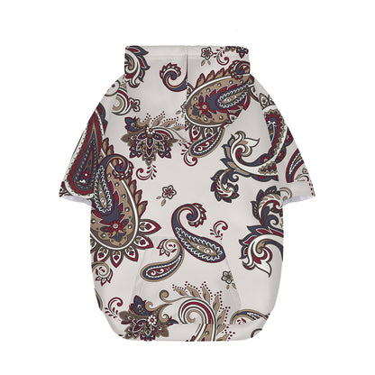 Vintage Paisley Pattern Print Dog Zip Up Hoodie