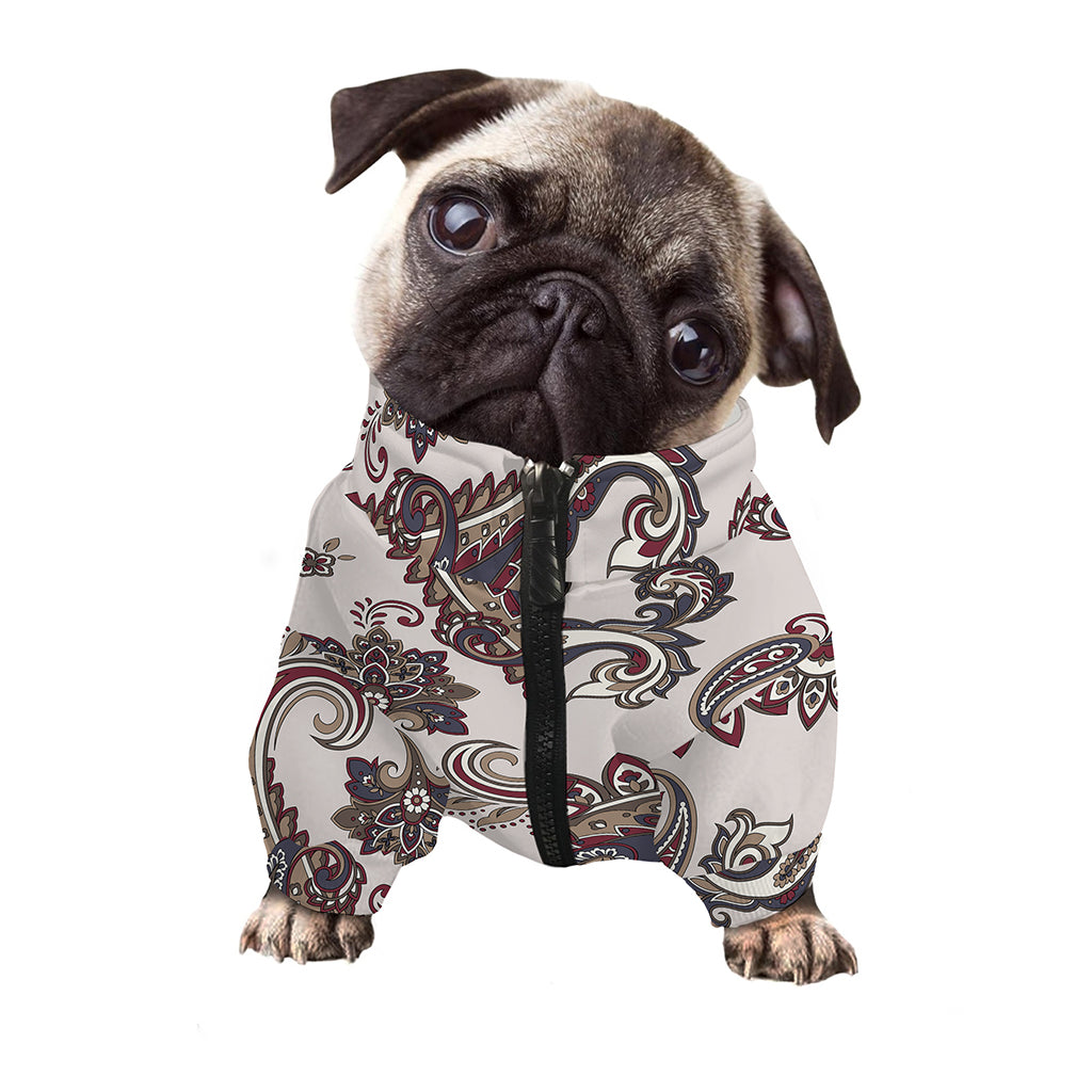 Vintage Paisley Pattern Print Dog Zip Up Jacket
