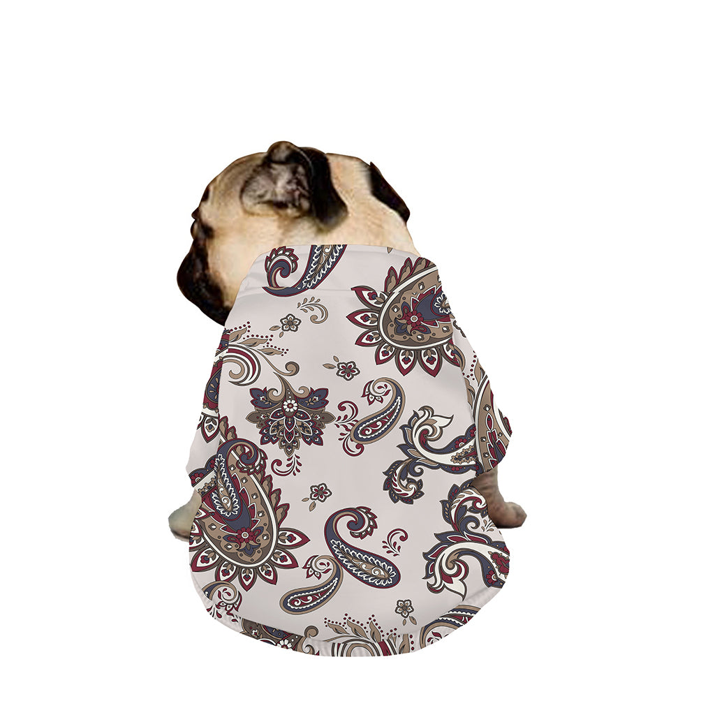 Vintage Paisley Pattern Print Dog Zip Up Jacket