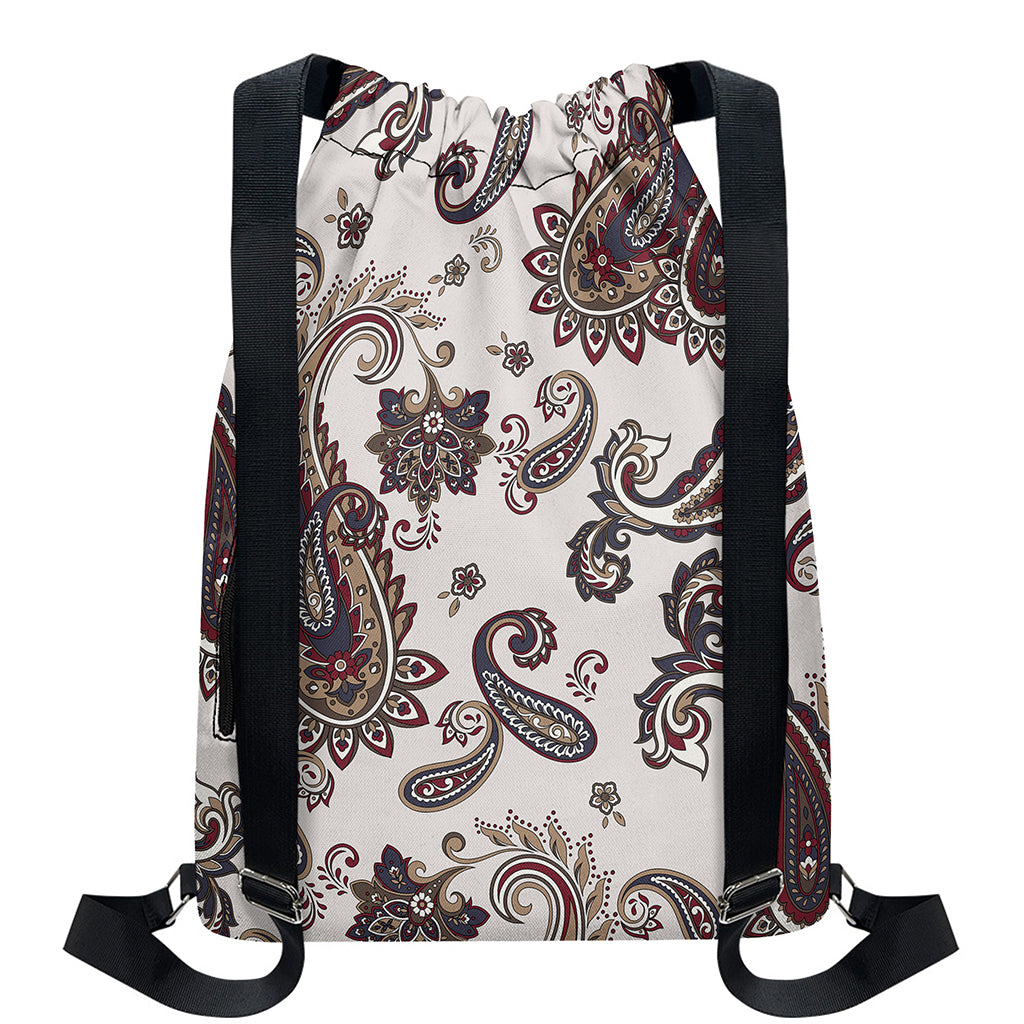 Vintage Paisley Pattern Print Drawstring Backpack