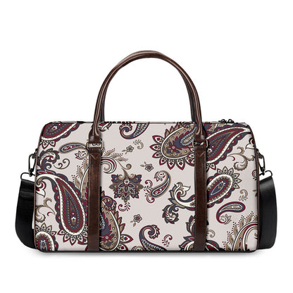Vintage Paisley Pattern Print Duffle Bag