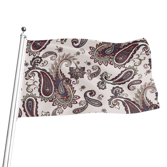 Vintage Paisley Pattern Print Flag
