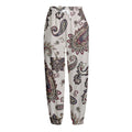 Vintage Paisley Pattern Print Fleece Lined Knit Pants