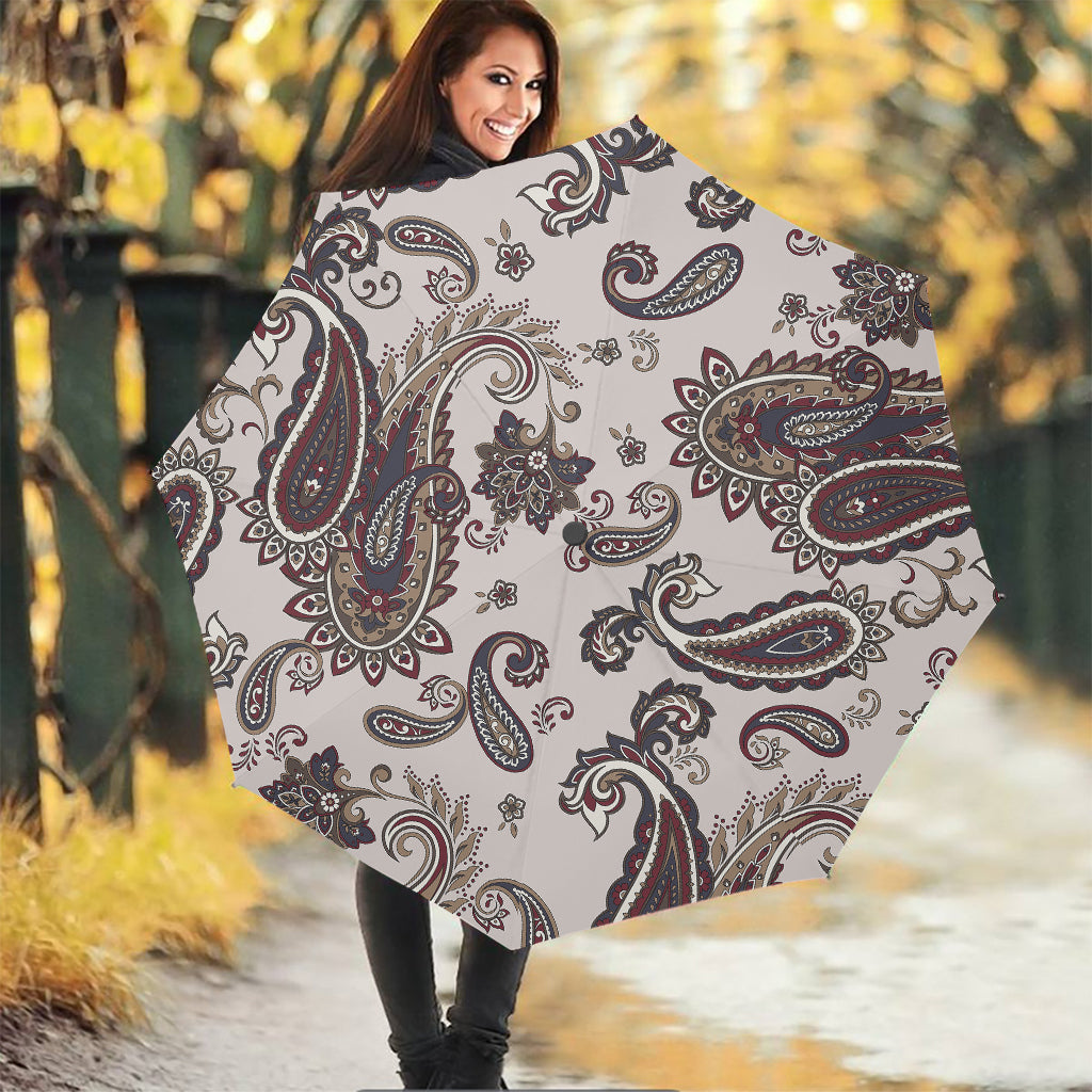 Vintage Paisley Pattern Print Foldable Umbrella