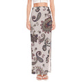 Vintage Paisley Pattern Print High Slit Maxi Skirt