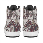 Vintage Paisley Pattern Print High Top Leather Sneakers