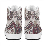 Vintage Paisley Pattern Print High Top Leather Sneakers