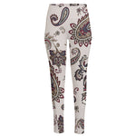 Vintage Paisley Pattern Print High-Waisted Pocket Leggings