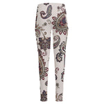 Vintage Paisley Pattern Print High-Waisted Pocket Leggings