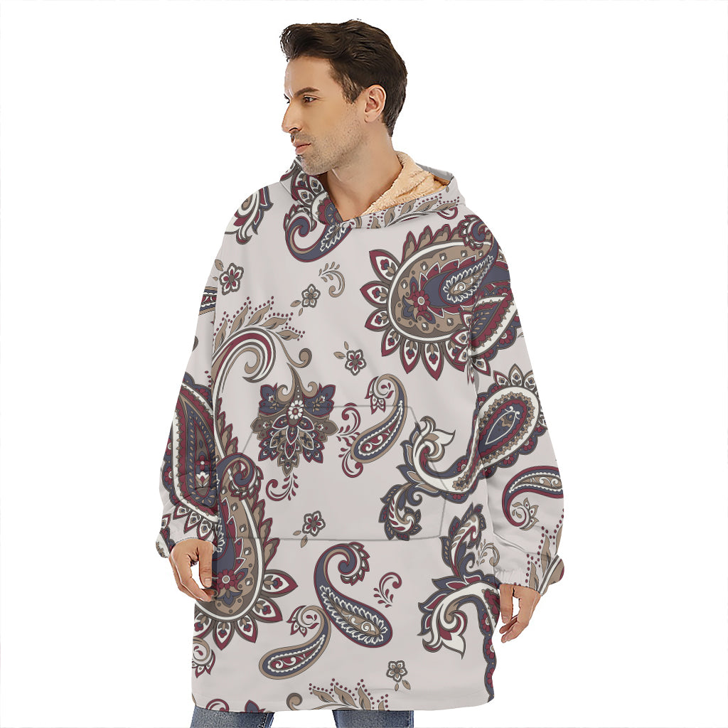 Vintage Paisley Pattern Print Hoodie Blanket