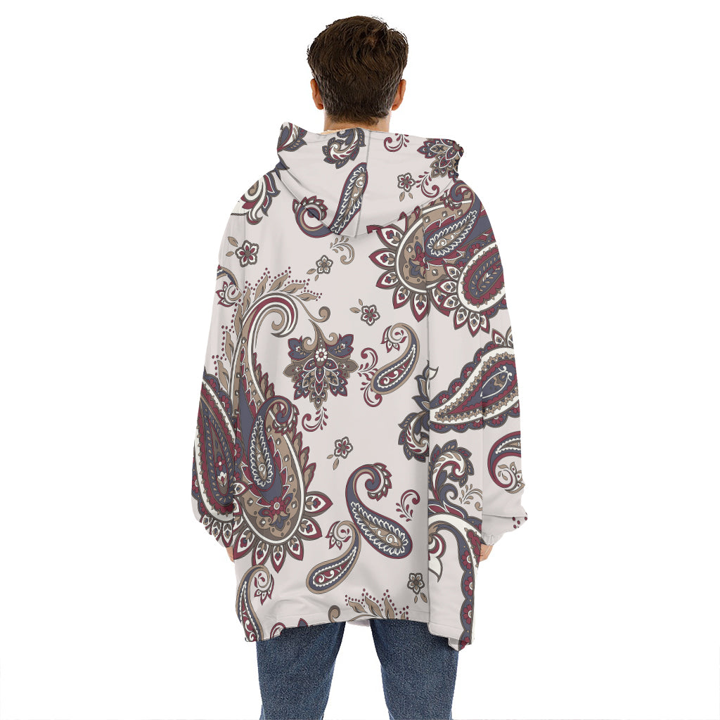 Vintage Paisley Pattern Print Hoodie Blanket