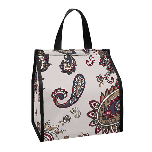 Vintage Paisley Pattern Print Insulated Lunch Tote