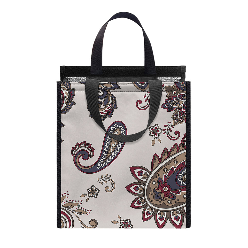 Vintage Paisley Pattern Print Insulated Lunch Tote