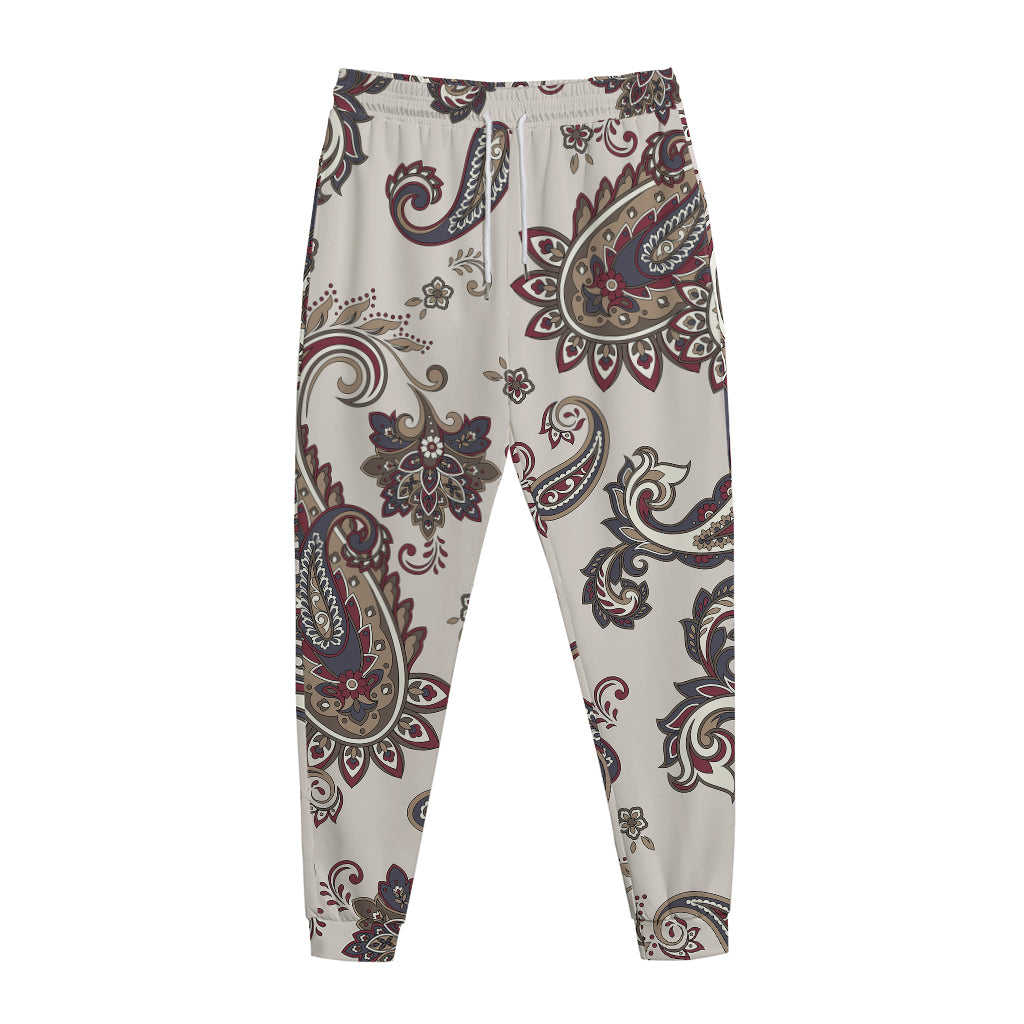 Vintage Paisley Pattern Print Jogger Pants