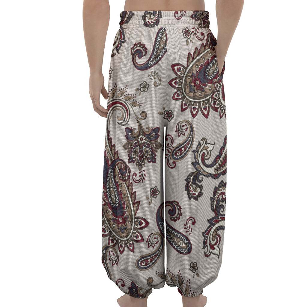 Vintage Paisley Pattern Print Lantern Pants