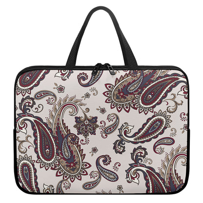 Vintage Paisley Pattern Print Laptop Sleeve With Handle